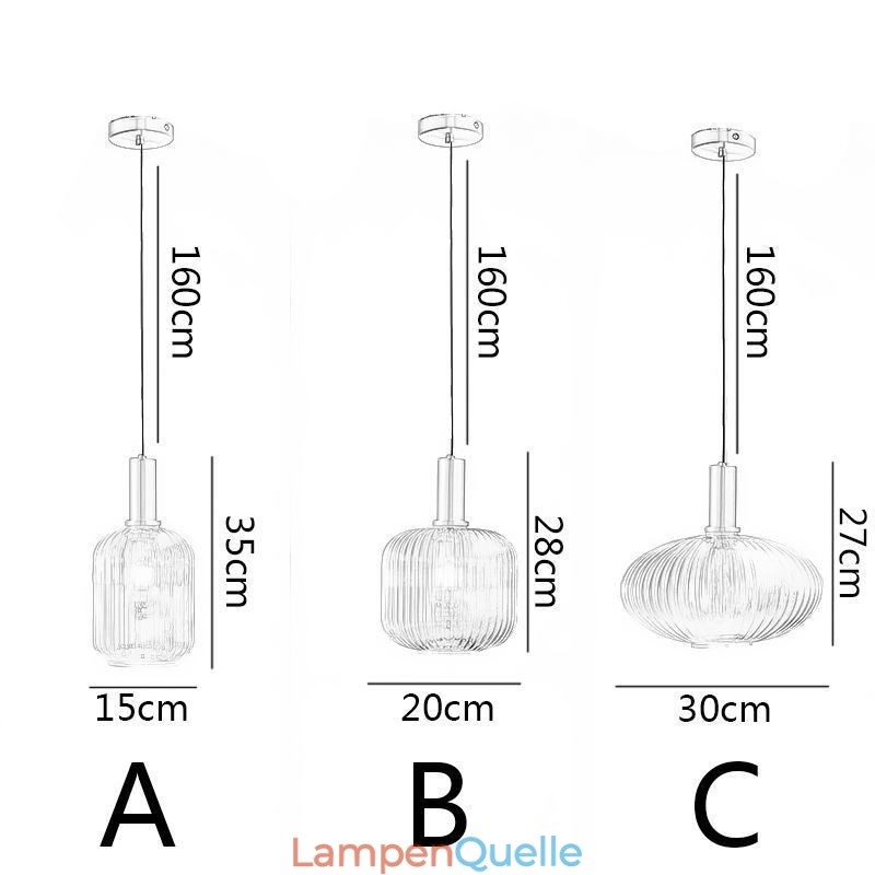 Moderne Pendelleuchte mit einer Leuchte aus Glas, Pendelleuchte, Insel