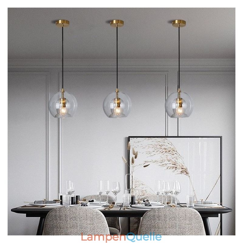 Moderne Pendelleuchte aus Glas mit Einzelkopf