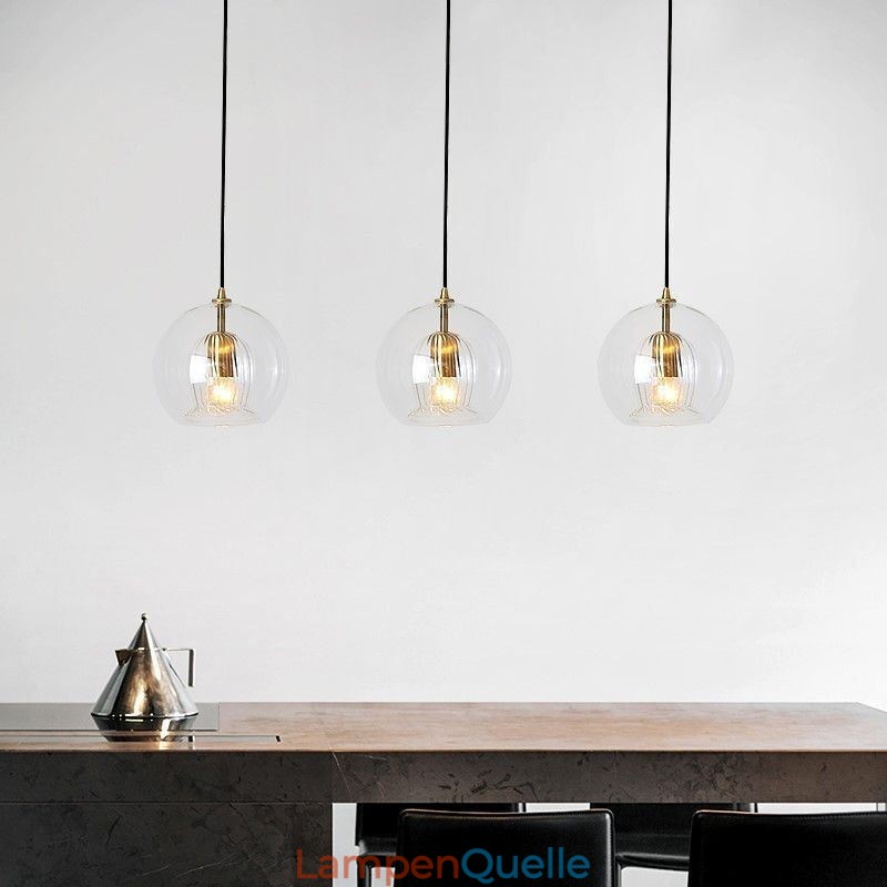 Moderne Pendelleuchte aus Glas mit Einzelkopf