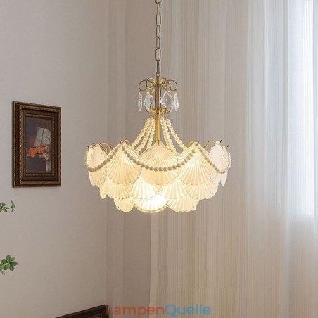 Europäische Glaspendelleuchte Elegante Jakobsmuschel-Hängeleuchte Europäische Glaspendelleuchte Elegante Jakobsmuschel-Hängeleuchte