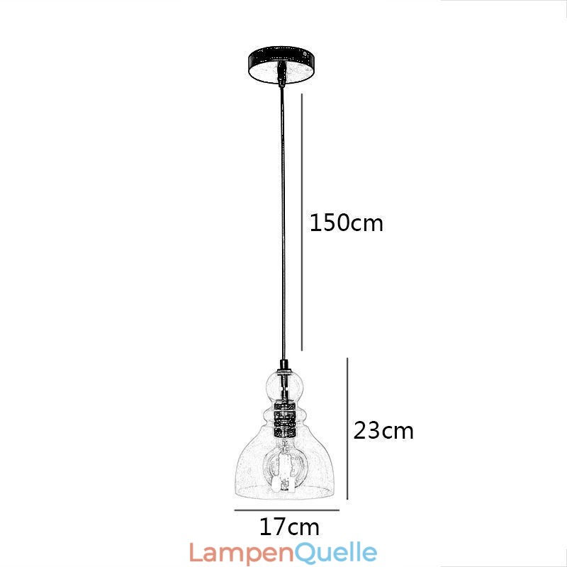Moderne Eisen Pendelleuchte Kürbis Glas Hängeleuchte