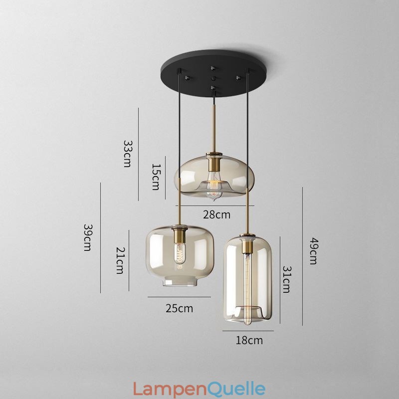 3 Licht Glas Pendelleuchte Klassische Cluster Hängende Beleuchtungskörper Cafe
