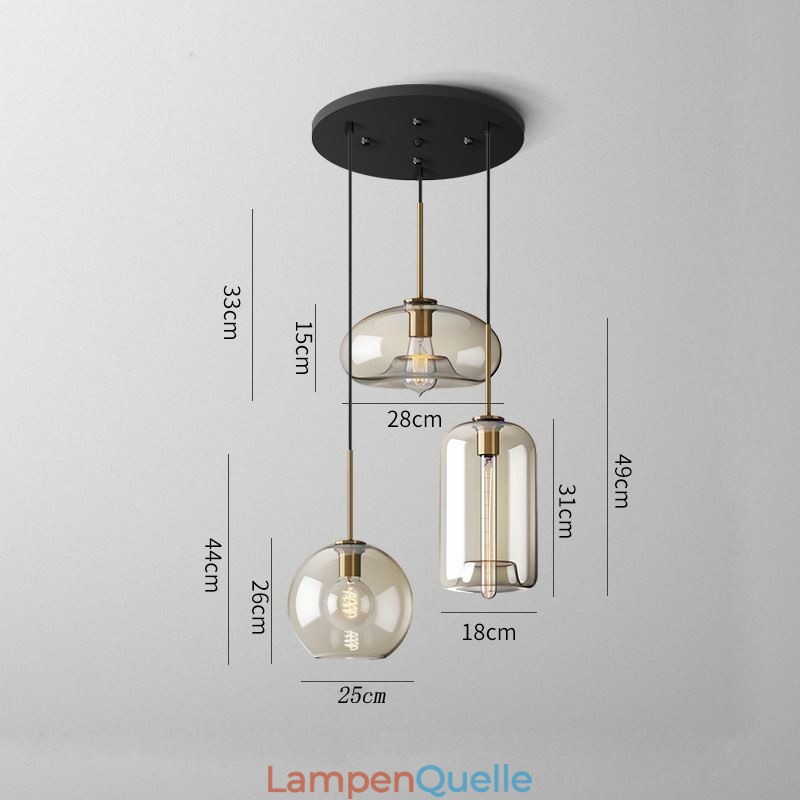 3 Licht Glas Pendelleuchte Klassische Cluster Hängende Beleuchtungskörper Cafe