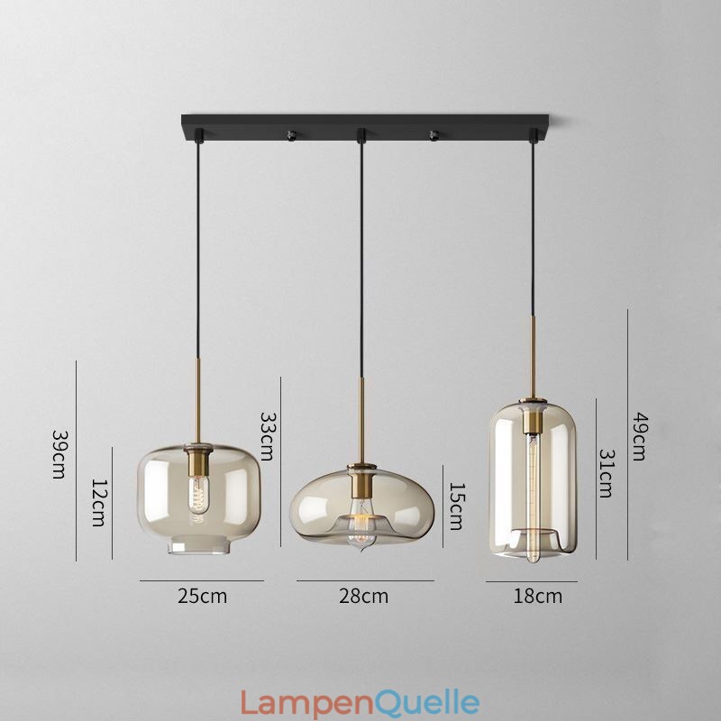 3 Licht Glas Pendelleuchte Klassische Cluster Hängende Beleuchtungskörper Cafe