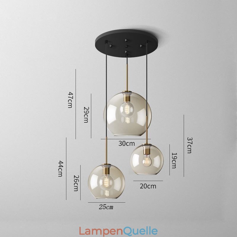 3 Licht Glas Pendelleuchte Klassische Cluster Hängende Beleuchtungskörper Cafe