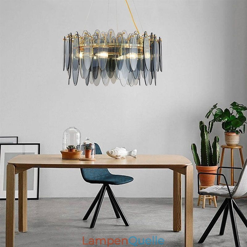 Zeitgenössische, elegante Pendelleuchte aus Glas