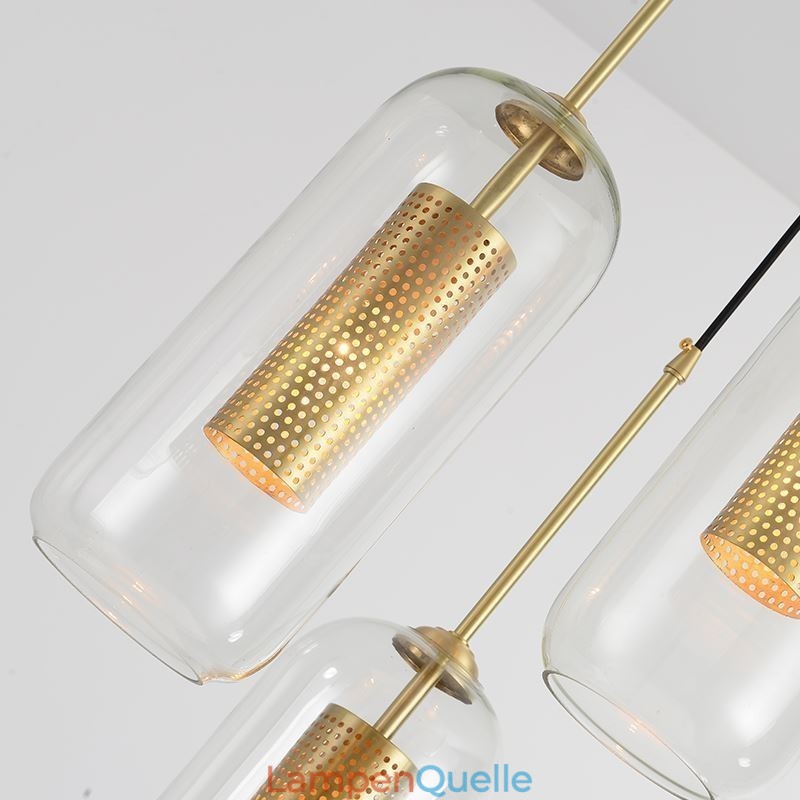 Nordische Pendelleuchte aus klarem Glas Einzigartige Pendelleuchte aus innenliegendem Messing