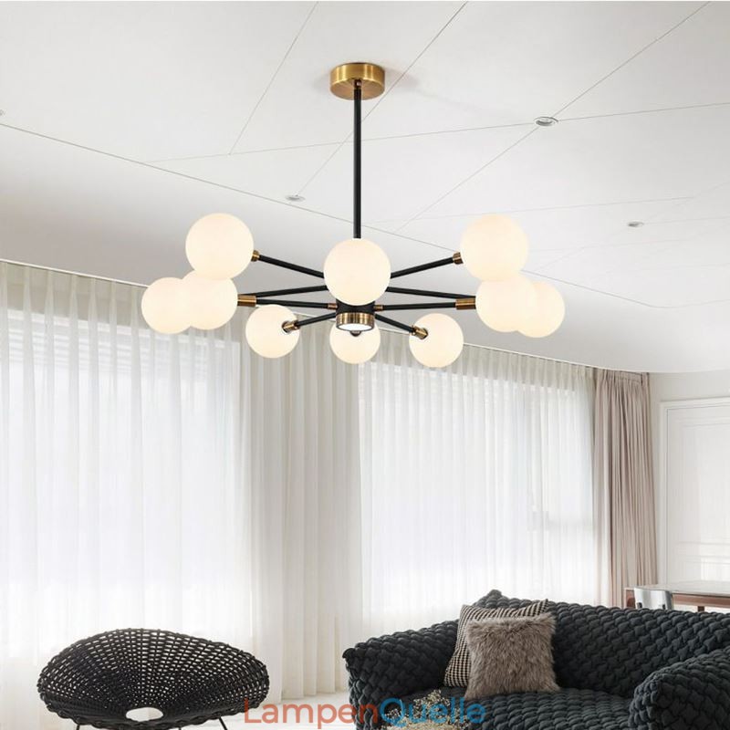 Nordic Glas Anhänger Licht Milchig Weiß Runde Lampe Kronleuchter Beleuchtung
