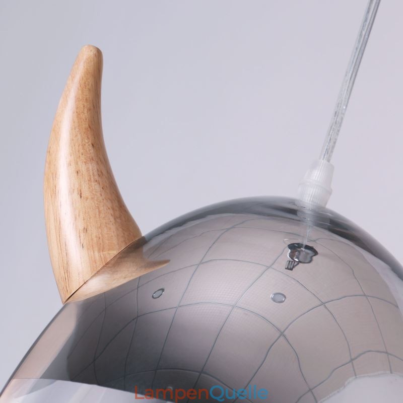 Klassische Glas Pendelleuchte Holz Horn Lampe Kreative Beleuchtung