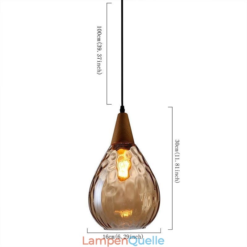Pendelleuchte Tropfenförmiger Glasschirm Lampenlicht