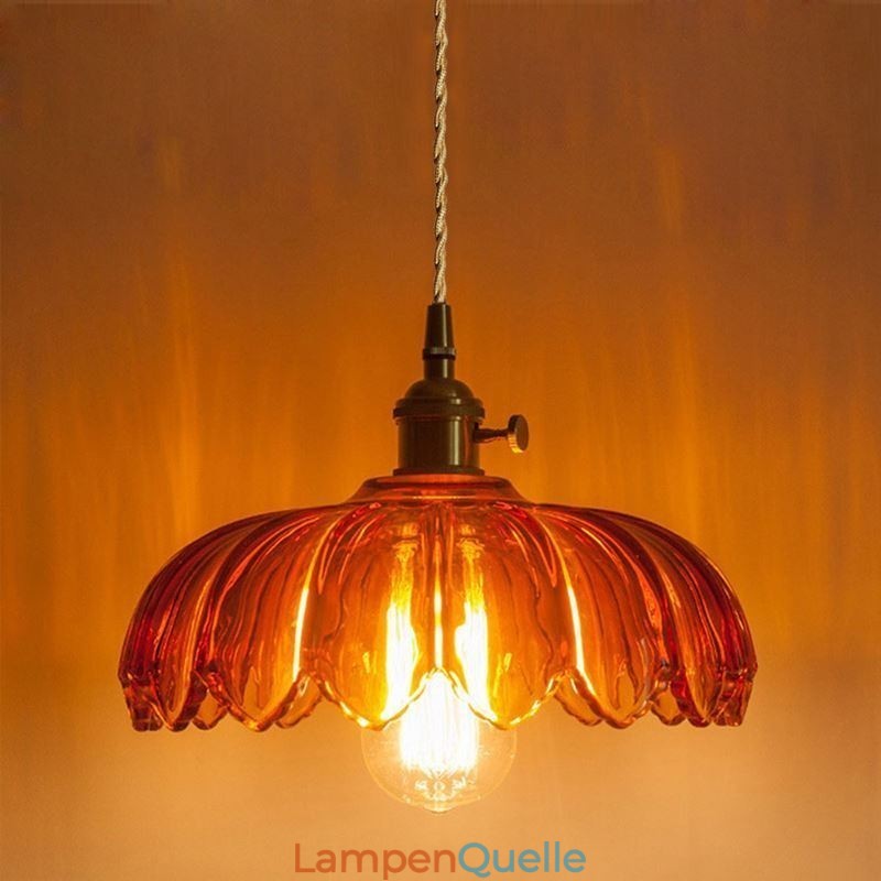 Moderne Retro-Glas-Anhänger Beleuchtung Blume Schatten Lampe mit Twist Switch Licht