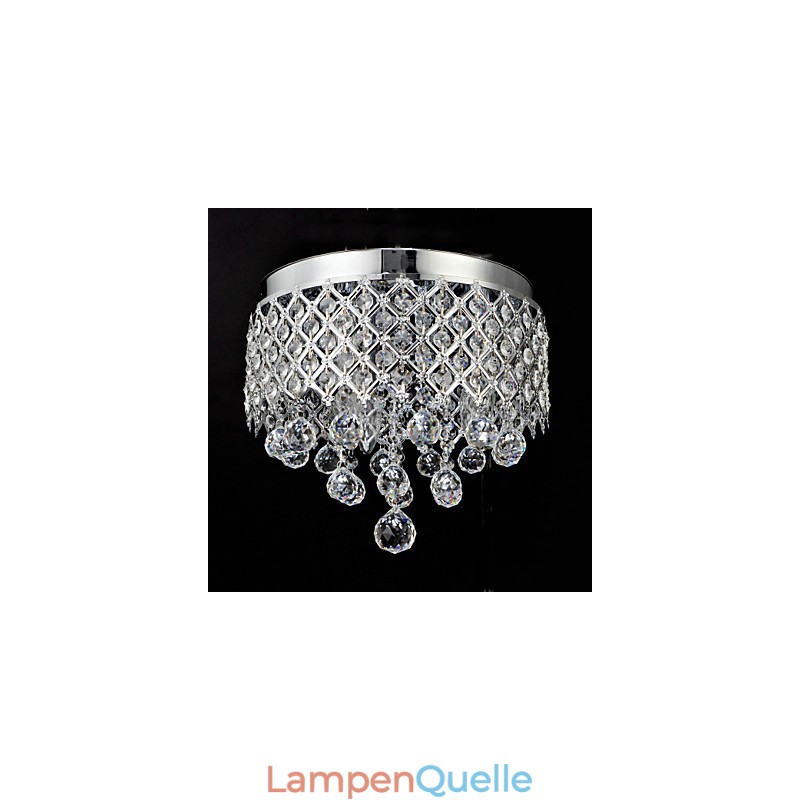 Traditionelle klassische Deckenleuchte aus Kristall und Chrommetall