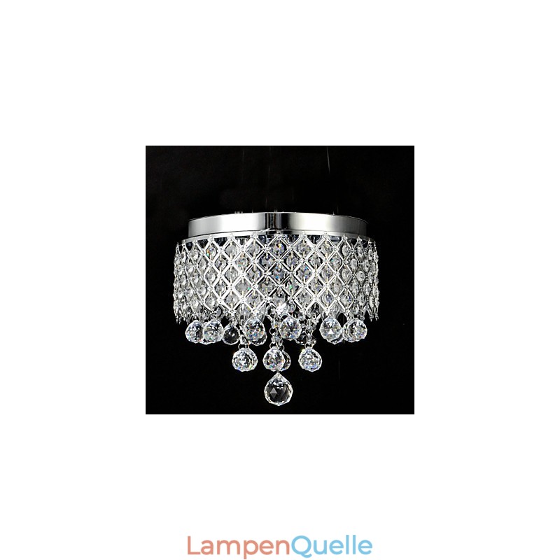 Traditionelle klassische Deckenleuchte aus Kristall und Chrommetall
