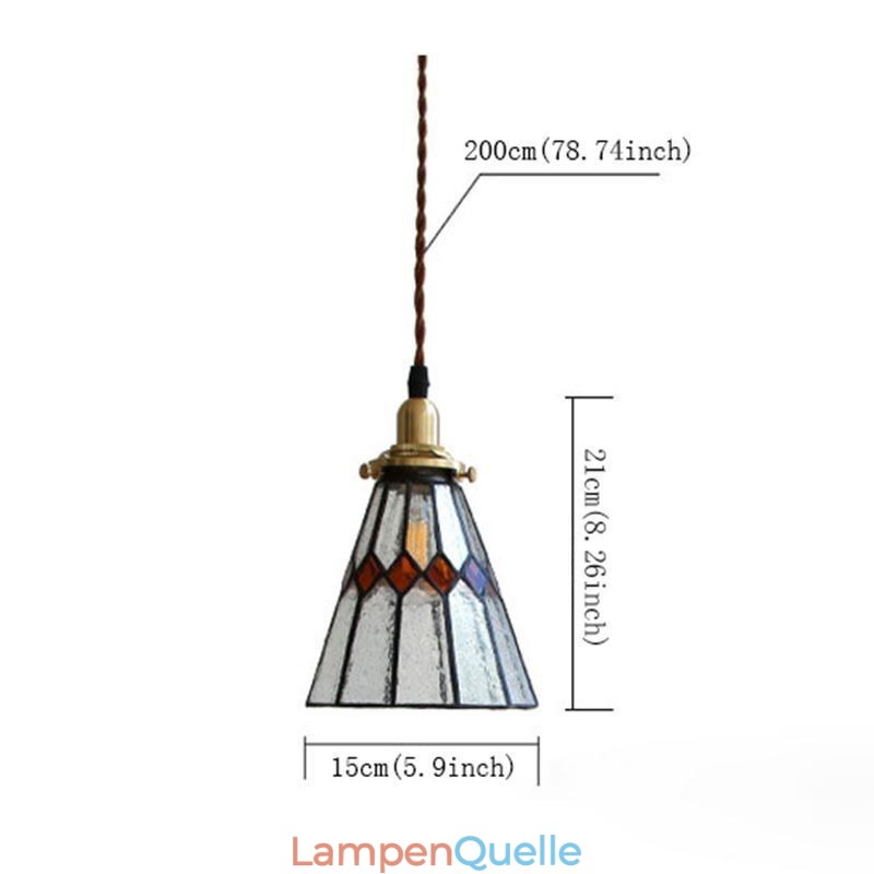 Rustikale Deckenleuchte Buntglas Pendelleuchte