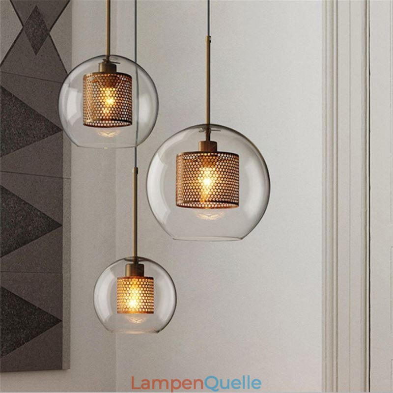 Nordic Pendelleuchte Glas Home Beleuchtung Runde Kugelform Lampe Nachttischlampe