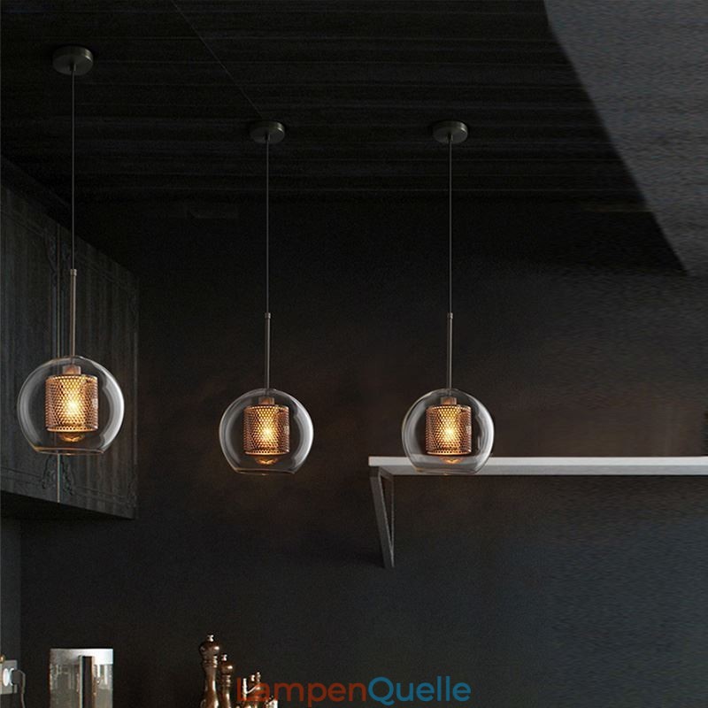 Nordic Pendelleuchte Glas Home Beleuchtung Runde Kugelform Lampe Nachttischlampe