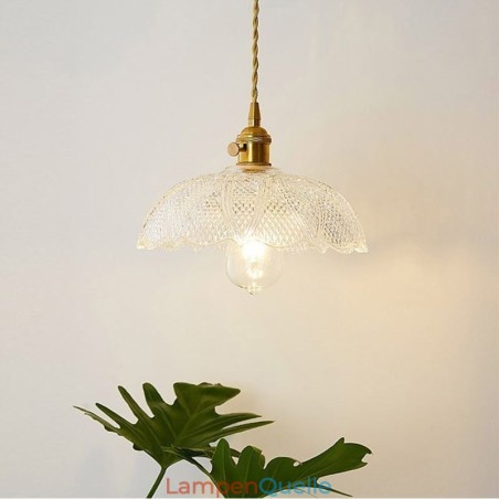 Große Deckenleuchte aus klarem geripptem Glas, Heimbeleuchtung mit Drehschalter, Lampe, wohltuendes, warmes Licht Große Deckenleuchte aus klarem geripptem Glas, Heimbeleuchtung mit Drehschalter, Lampe, wohltuendes, warmes Licht