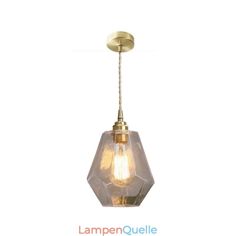 Nordic Retro Pendelleuchte Messing Glas Home Beleuchtung Turmform Lampe