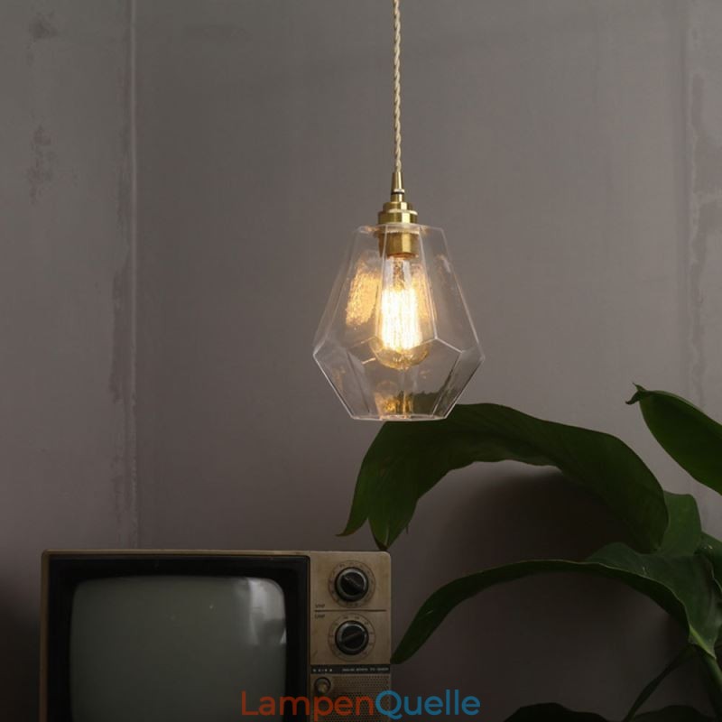 Nordic Retro Pendelleuchte Messing Glas Home Beleuchtung Turmform Lampe