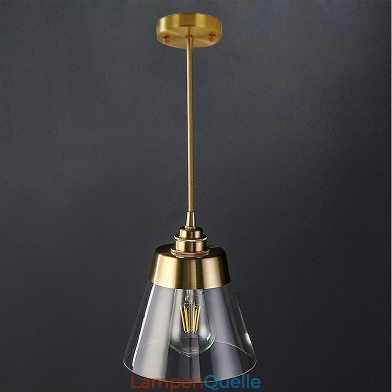 Nordic Retro Pendelleuchte Glasschirm Home Beleuchtung Messing Halter Lampe Licht