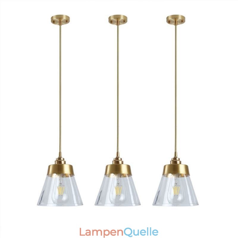 Nordic Retro Pendelleuchte Glasschirm Home Beleuchtung Messing Halter Lampe Licht