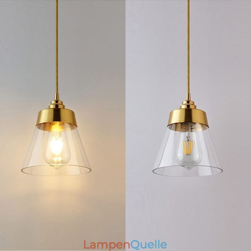 Nordic Retro Pendelleuchte Glasschirm Home Beleuchtung Messing Halter Lampe Licht