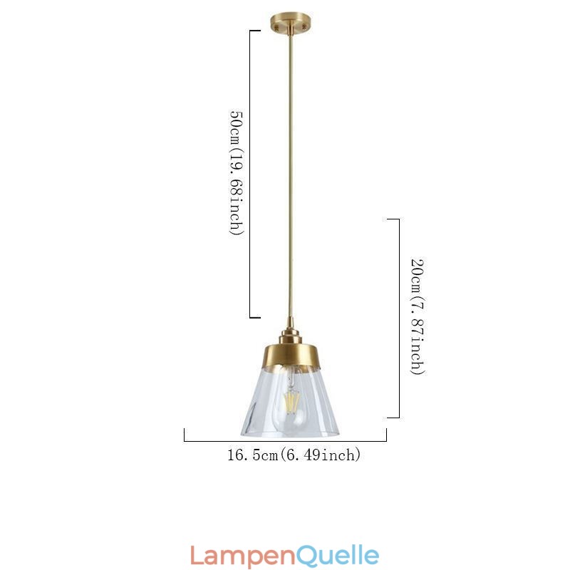 Nordic Retro Pendelleuchte Glasschirm Home Beleuchtung Messing Halter Lampe Licht