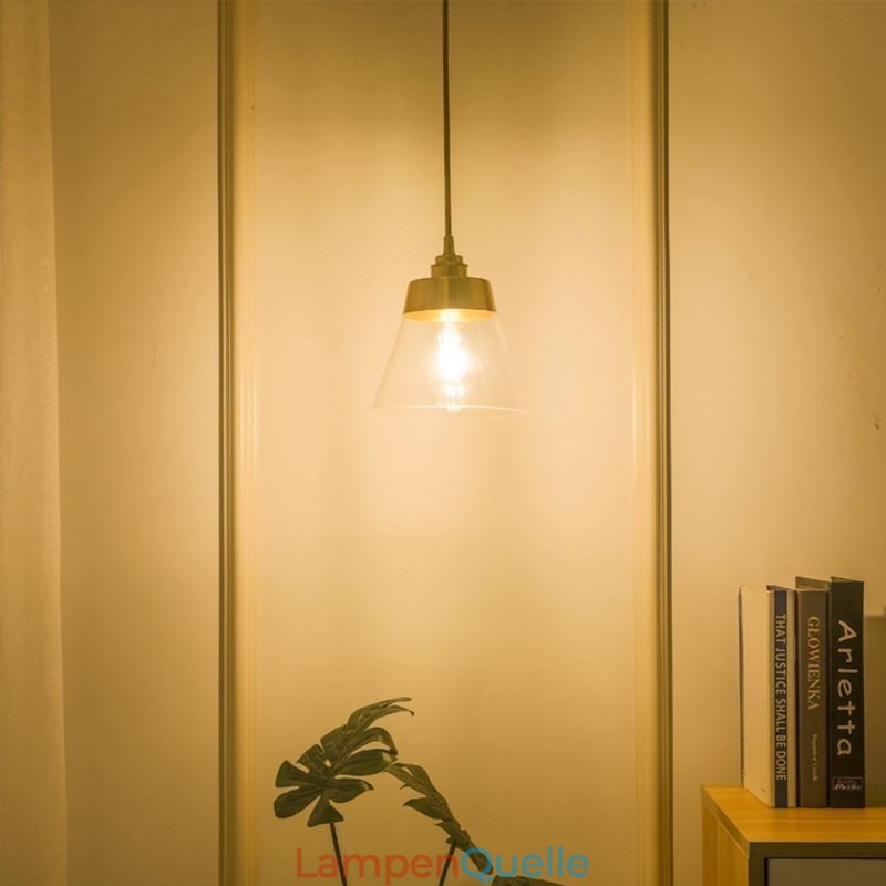 Nordic Retro Pendelleuchte Glasschirm Home Beleuchtung Messing Halter Lampe Licht