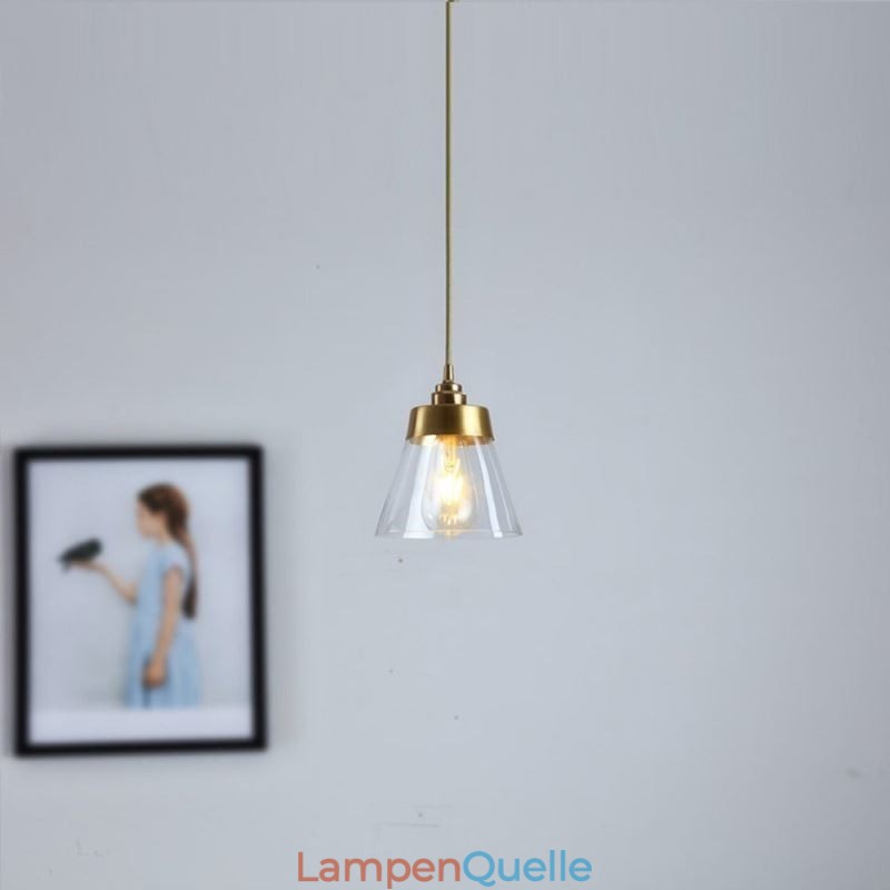 Nordic Retro Pendelleuchte Glasschirm Home Beleuchtung Messing Halter Lampe Licht