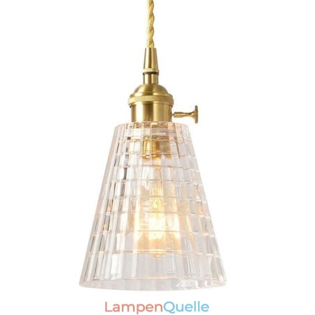 Quadratische klare gerippte Glas Pendelleuchte Messing Lampe mit Drehschalter Beleuchtung Quadratische klare gerippte Glas Pendelleuchte Messing Lampe mit Drehschalter Beleuchtung