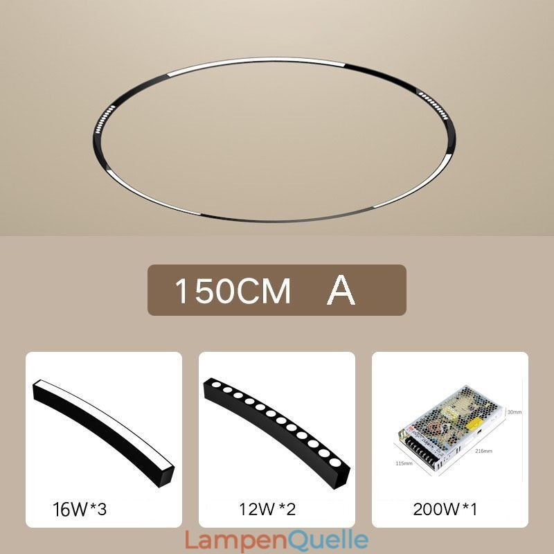Kreisförmiges Schienenlicht, magnetische Einbauschienenleuchte, 150 cm