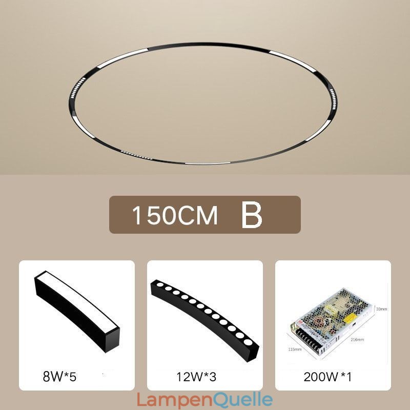 Kreisförmiges Schienenlicht, magnetische Einbauschienenleuchte, 150 cm