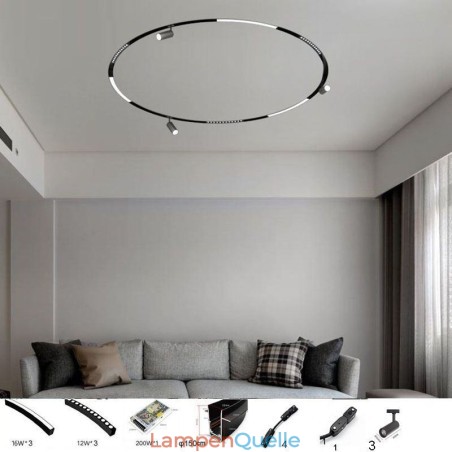 Kreisförmige magnetische Schienenleuchte Einbaustrahler Dekoratives Licht 150cm