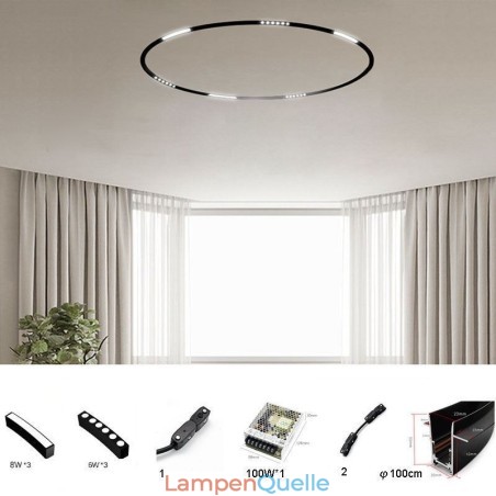Kreisförmiges Schienenlicht, magnetischer Einbaustrahler, dekoratives Licht, 100 cm Kreisförmiges Schienenlicht, magnetischer Einbaustrahler, dekoratives Licht, 100 cm
