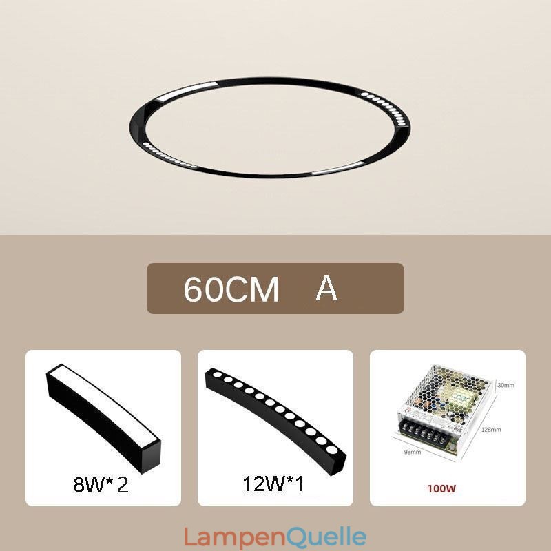 Kreisförmige Schienenleuchte Magnetischer Einbaustrahler Dekoratives Licht 60cm