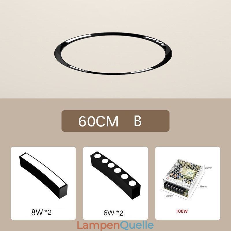 Kreisförmige Schienenleuchte Magnetischer Einbaustrahler Dekoratives Licht 60cm