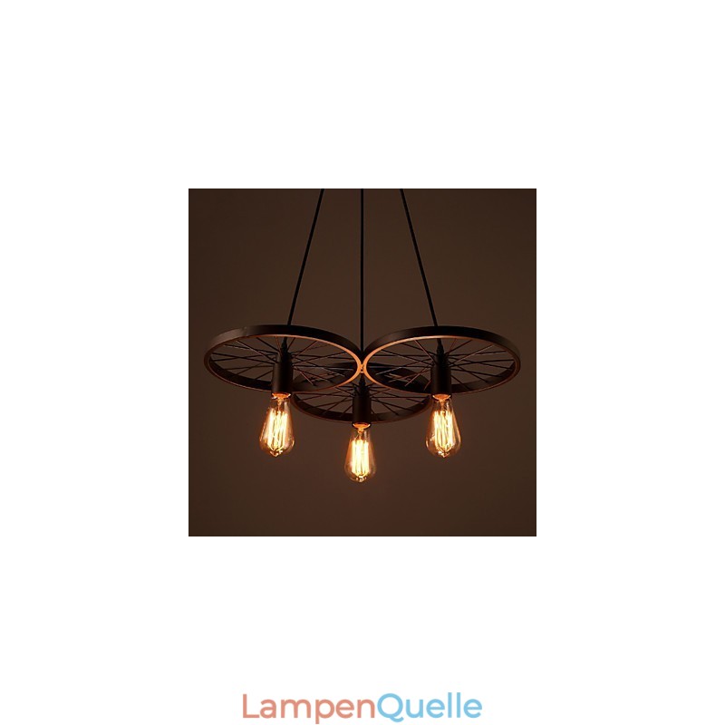 Loft Retro Pendelleuchten Amerikanischen land schmiedeeisen Kronleuchter industriellen stil räder