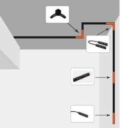 Zubehör für magnetische Schienenbeleuchtung Einbauschienen-Eckverbindung