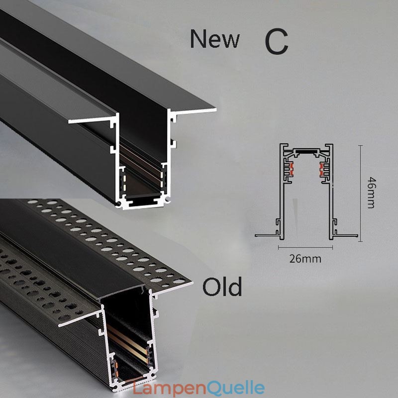 Einbauschienenbeleuchtung Schienen Magnetisches Aluminium-Schienenoberflächenprofil Ultradünner Schienenlichtstreifen 100cm