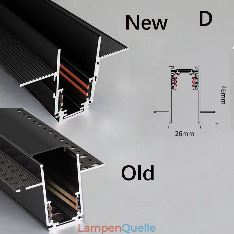 Einbauschienenbeleuchtung Schienen Magnetisches Aluminium-Schienenoberflächenprofil Ultradünner Schienenlichtstreifen 100cm
