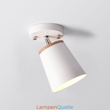 Nordischer Eisenstrahler, einfache Deckenleuchte aus Holz (Einzellicht)