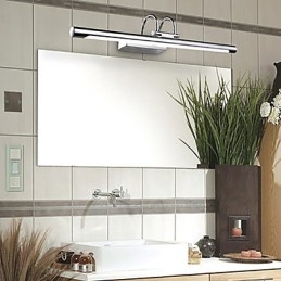 Spiegelleuchten aus Edelstahl, Acryl-Badezimmer-Wandleuchten, Make-up-Leuchten, Kaltweiß, Warmweiß (Größe: 57 x 13,5 x 15)