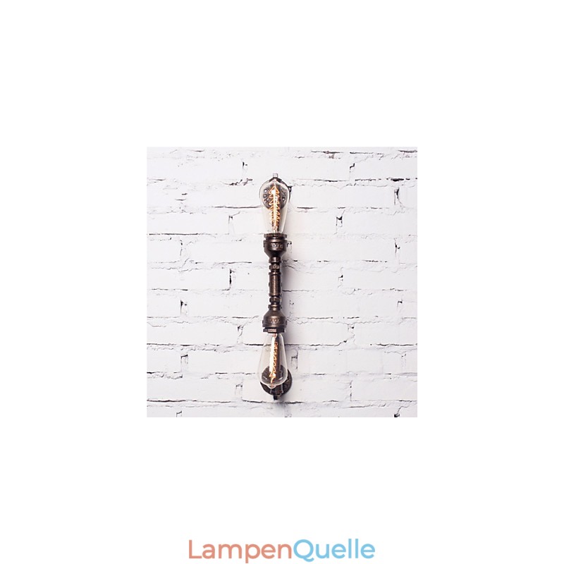 Wroguht Iron Water Pipe Wall Lamp Vintage Aisle Lights Loft Iron Wall Lamp Edison Incandescent Light Bulb FJ DB2 046A0