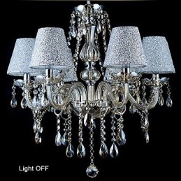 Moderner zeitgenössischer klassischer Vintage-Kronleuchter aus galvanisiertem Kristallglas