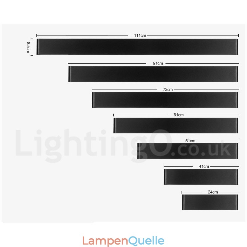 Lange moderne zeitgenössische Wandlampen & Wandleuchten für den Innenbereich, Metall-Wandleuchte, IP 44, für Badezimmer, Schlafzimmer, Wohnzimmer