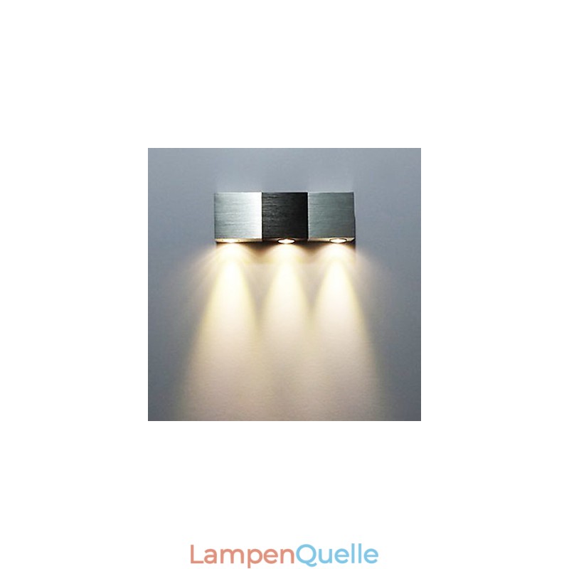 Moderne Wandleuchte mit Streulicht, rechteckiger Aluminiumkörper