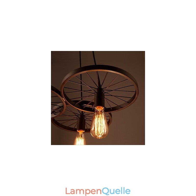 Loft Retro Pendelleuchten Amerikanischen land schmiedeeisen Kronleuchter industriellen stil räder