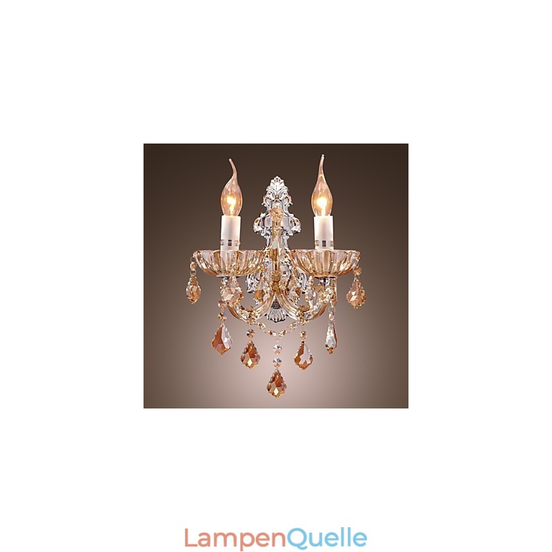 Elegante Kristall-Wandleuchte mit 2 Lichtern