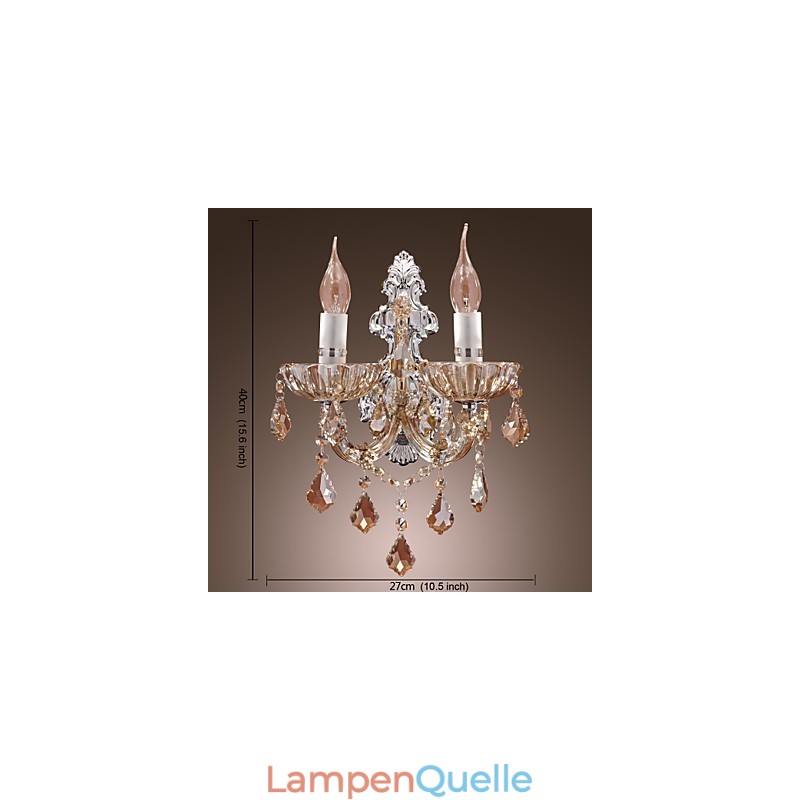 Elegante Kristall-Wandleuchte mit 2 Lichtern