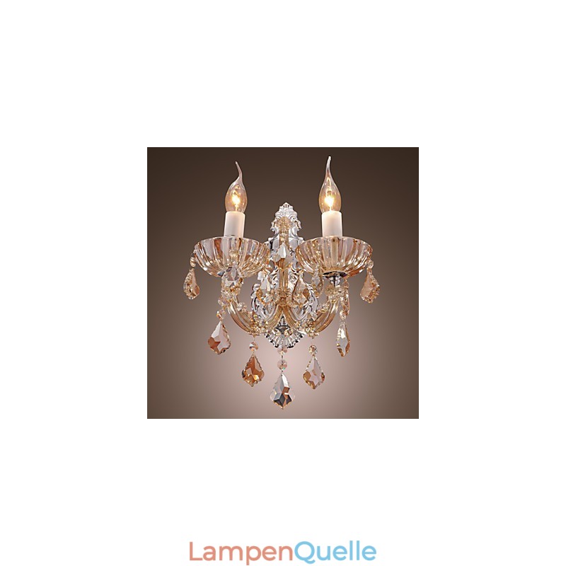 Elegante Kristall-Wandleuchte mit 2 Lichtern